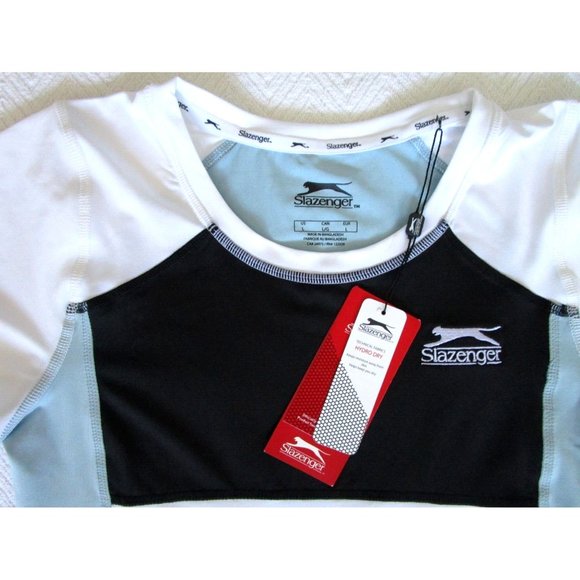 Slazenger Ladies' Sports Performance Top Large Light Blue/Black - New with Tags - Picture 5 of 10